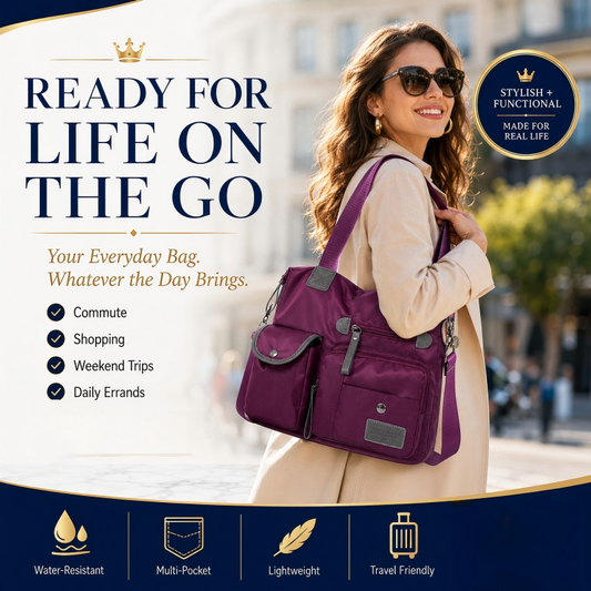💜 Sommer-Sale – 50% Rabatt! Große wasserdichte Tragetasche – Riesiges Hauptfach, 3 Trageweisen & viele Taschen. Leichtes Oxford-Gewebe – perfekt für Büro, Shopping & Reisen! ✨💪