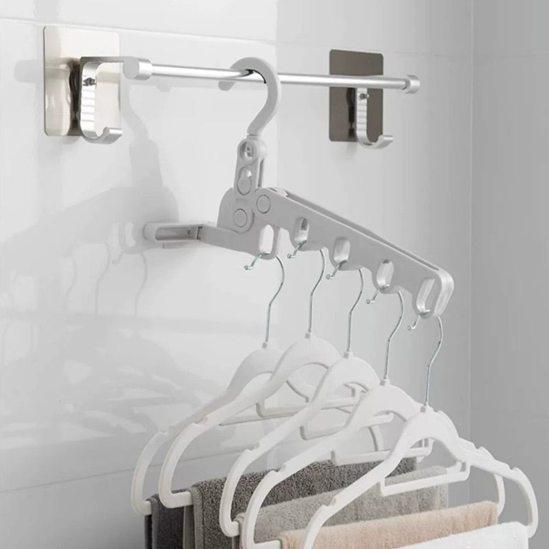 🧥 Faltbarer Kleiderbügel – 5 Haken, platzsparend, ideal für Reisen!