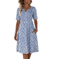 🏖️ Sommer-Sale 60% Rabatt 🏝️👗Lässiges V-Ausschnitt-Kleid für Damen mit Print & Taschen✨