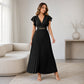 🎉 2026 Sale — Over 35,000 Sold!💃Flowy Pleated Maxi Dress – V-Neck, Ruffle Sleeves, Metal Waistband 🌸