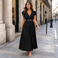 🎉 2026 Sale — Over 35,000 Sold!💃Flowy Pleated Maxi Dress – V-Neck, Ruffle Sleeves, Metal Waistband 🌸