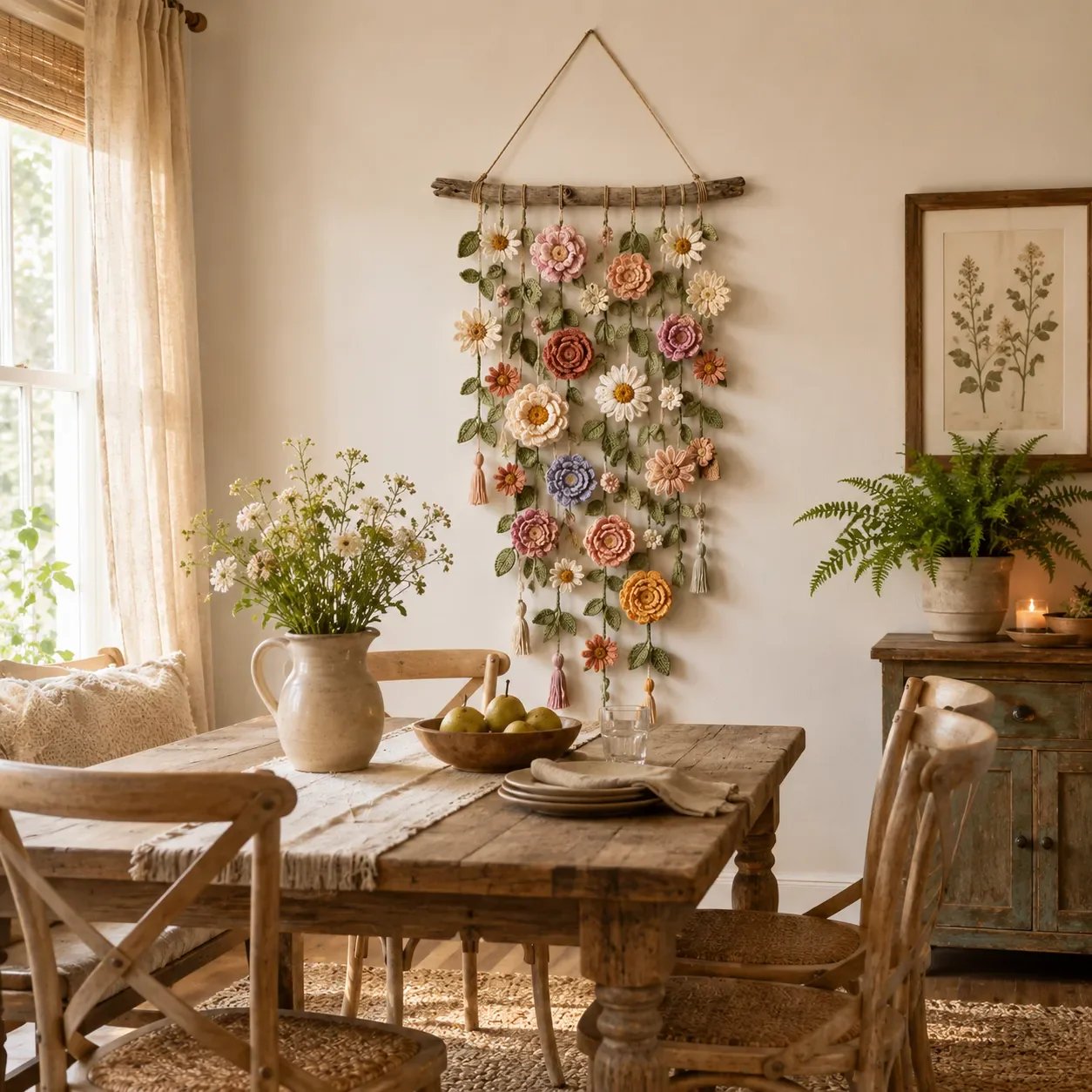 ❄️Sommerfrische 50 % Rabatt!🌸Boho-Dekoration mit all'uncinetto Blumen 🌸🌿