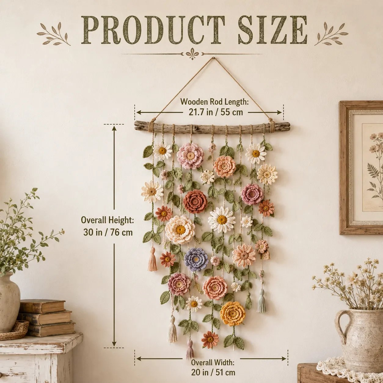 ❄️Sommerfrische 50 % Rabatt!🌸Boho-Dekoration mit all'uncinetto Blumen 🌸🌿