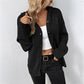 🛍️ 50 % Rabatt – Damen-Strickjacke mit Kapuze & Knopfleiste – einfarbig, mit Kordelzug & vielseitig für Alltag & Freizeit 🧥