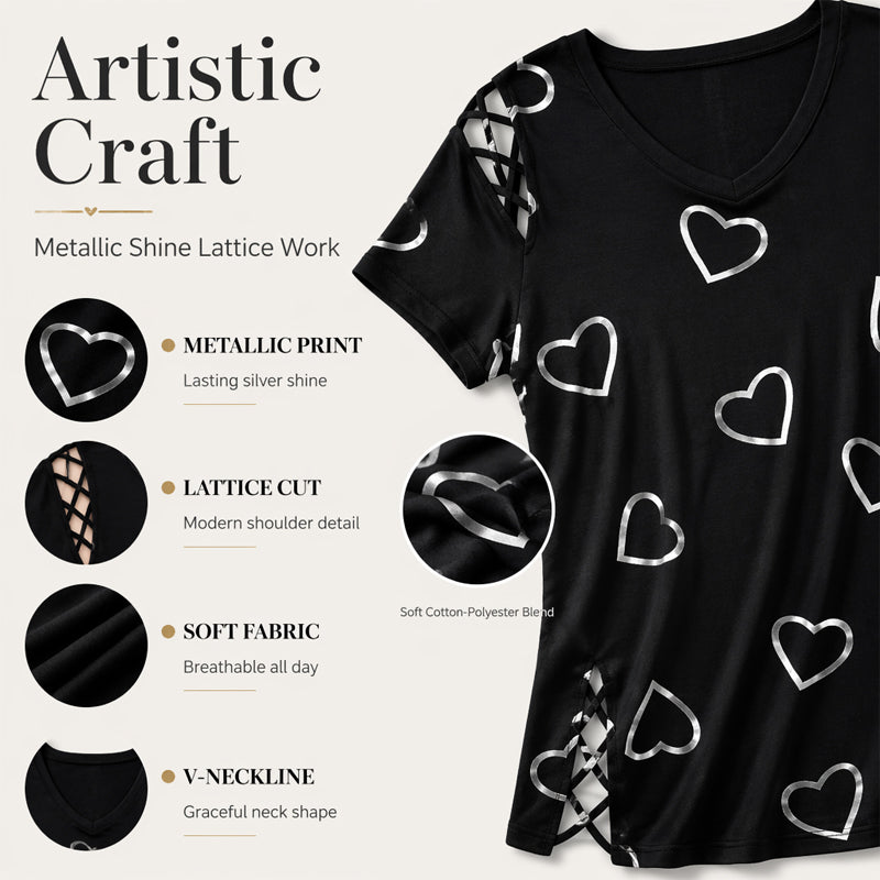 Women's Casual V-Neck Short Sleeve T-Shirt