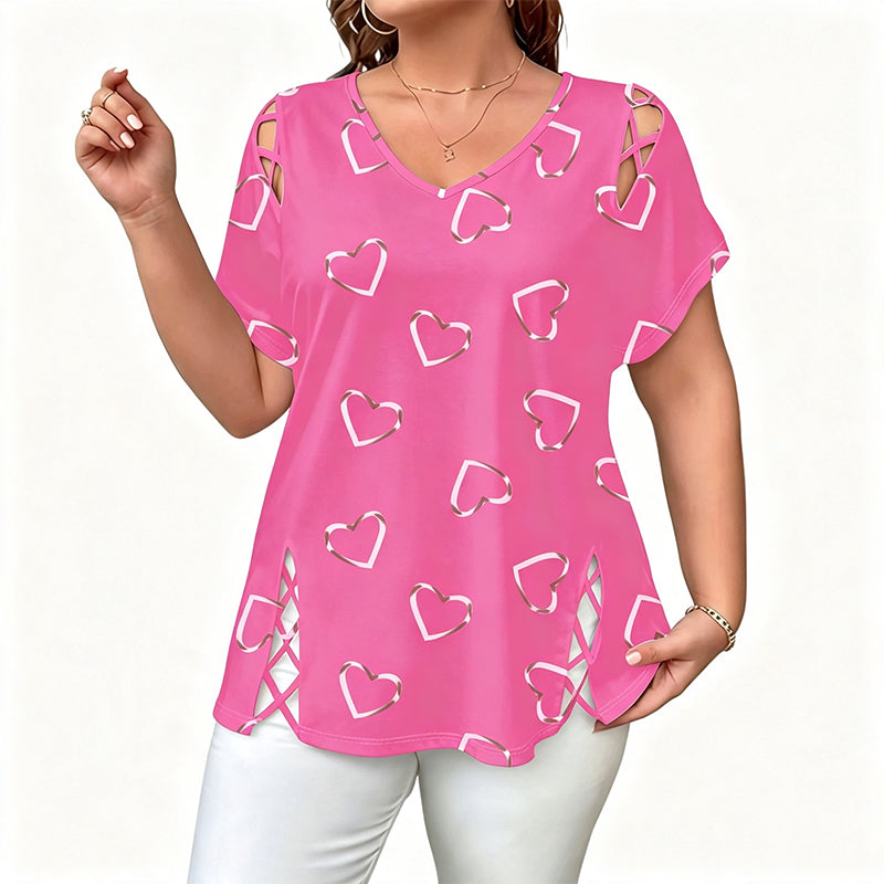 Women's Casual V-Neck Short Sleeve T-Shirt