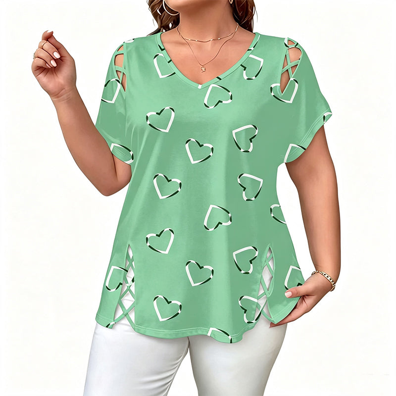 Women's Casual V-Neck Short Sleeve T-Shirt