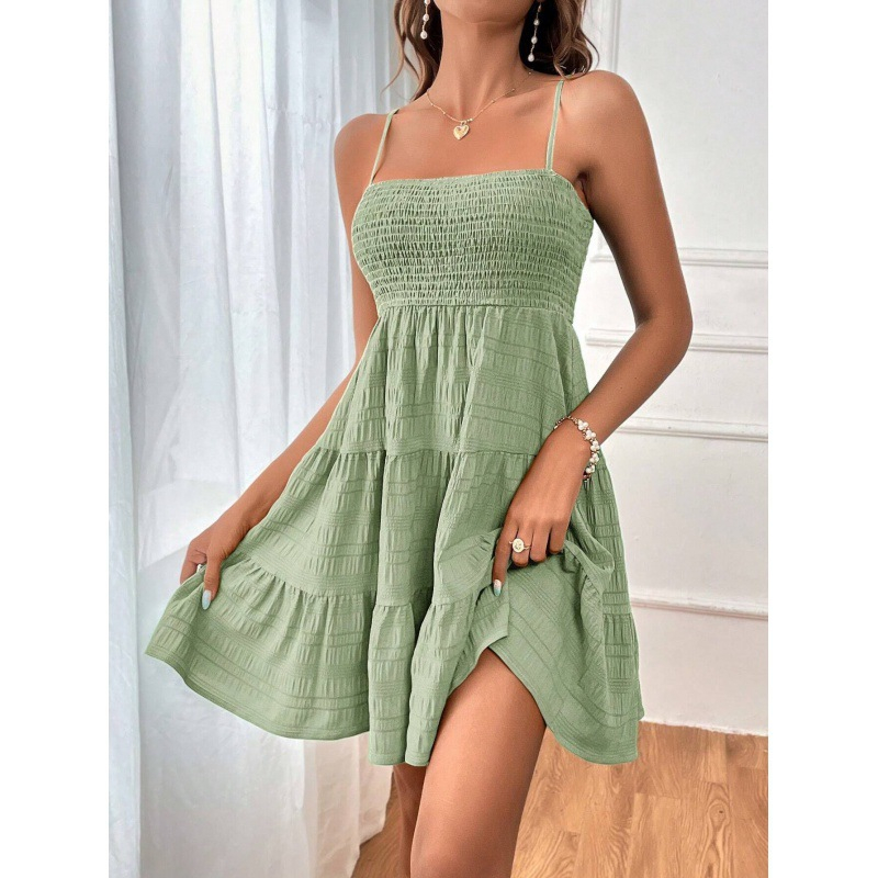 👗✨ Sommerkleid Damen – Trägerkleid mit Smokdetail | Jetzt 50% Rabatt 🌸