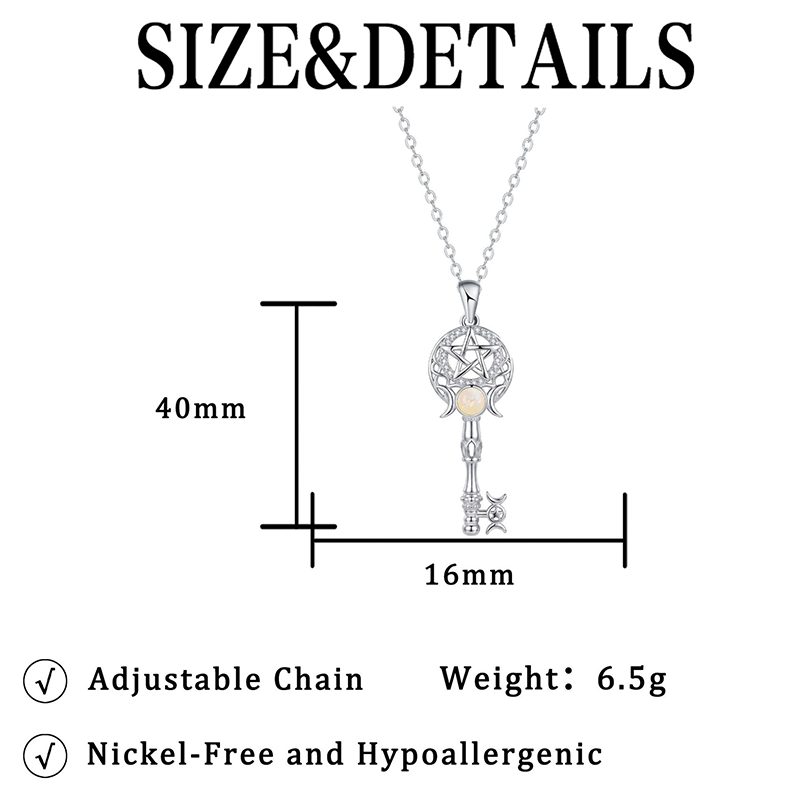 🔮  Leuchtende Opal-Schlüssel-Halskette – Zarter Glanz, elegant & leicht – Perfekte Geschenkidee für besondere Momente ✨