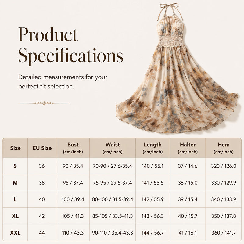 🎉 2026 Sale — Over 24,000 Sold! 💞 Women Halter Neck Boho Maxi Dress