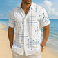 ☀️ 50% RABATT! 👔 Herren Geometrisches Muster Kurzarmhemd – Locker sitzend, weich & luftig – Perfekt für Urlaub & heiße Tage ✨