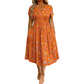 🌸🔥50% RABATT!🔥🔥Blumiges V-Ausschnitt-Kleid mit Taillendrehung – elegant und lässig für jeden Anlass