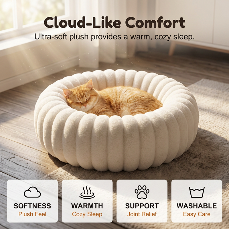🐱 50% RABATT! 🛏️ Beruhigungskorb – Erhöhter Rand, ultraweich & erholsam ☁️