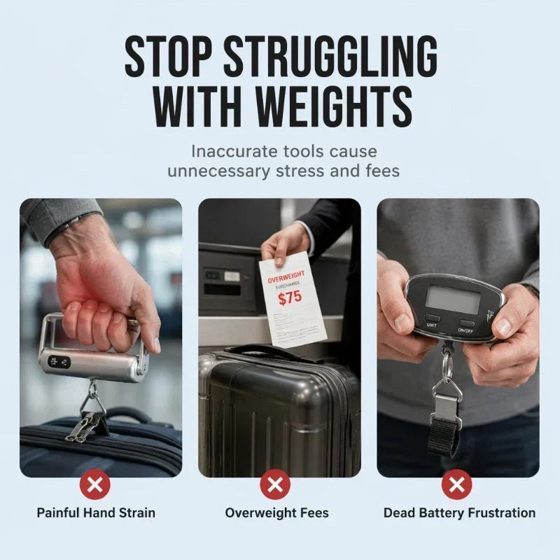 🧳 50% RABATT! ⚖️ Digitale Kofferwaage wiederaufladbar – Präzise, kompakt & einfach zu bedienen – Ideal zur Vermeidung von Übergepäckgebühren ✈️