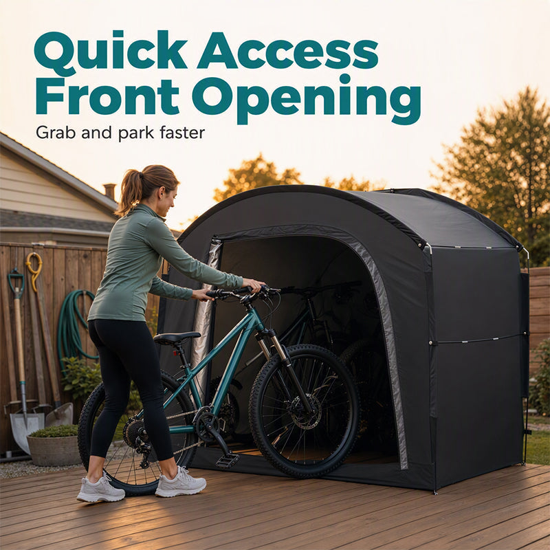 🚲 50% RABATT! 🏕️ Tragbares Fahrrad-Lagerzelt – Wetterfest, geräumig & werkzeugfrei – Optimaler Outdoor-Stauraum für Fahrräder & Zubehör 🔧