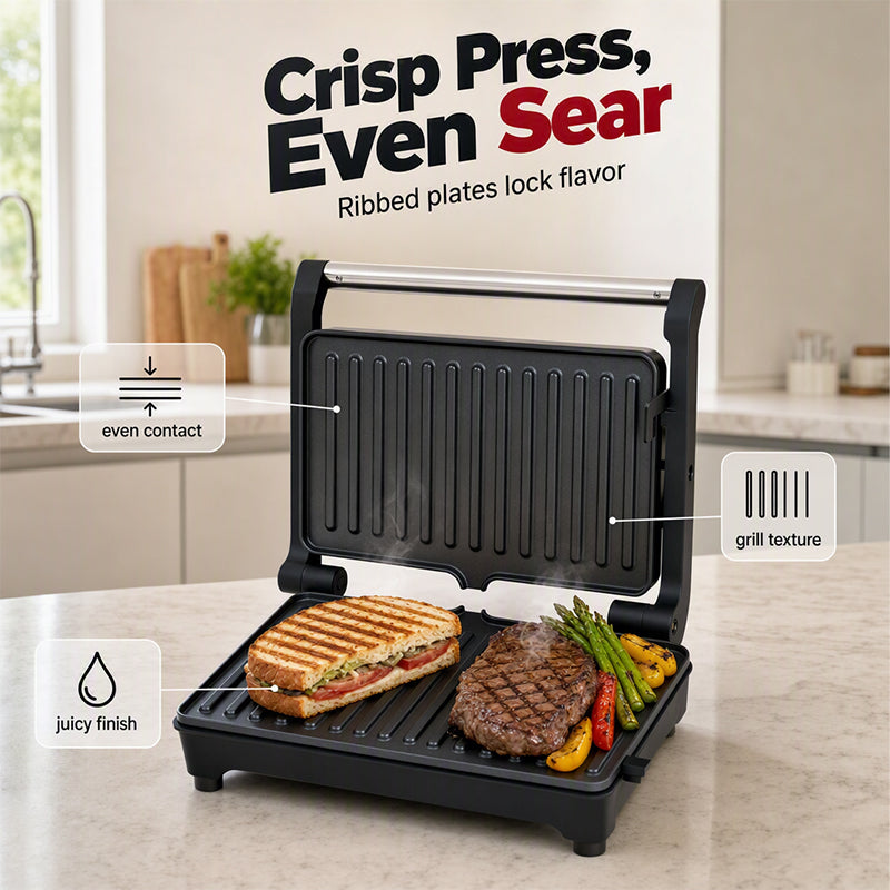 🥪✨ Elektrischer Panini-Grill & Sandwichpresse! 180° flach aufklappbar, multifunktionaler Grill