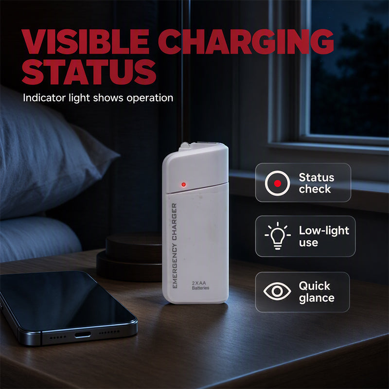 🔋 Tragbares Notfall-Handyladegerät mit AA-Batteriebetrieb und LED-Taschenlampe
