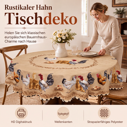🎉 2026 SALE 50% RABATT! 🐓 Tischdecke mit Vintage-Bauernhaus-Hühnermuster – HD-Drucke bleiben farbintensiv, muschelförmige Kanten sorgen für zusätzlichen Charme! ✨