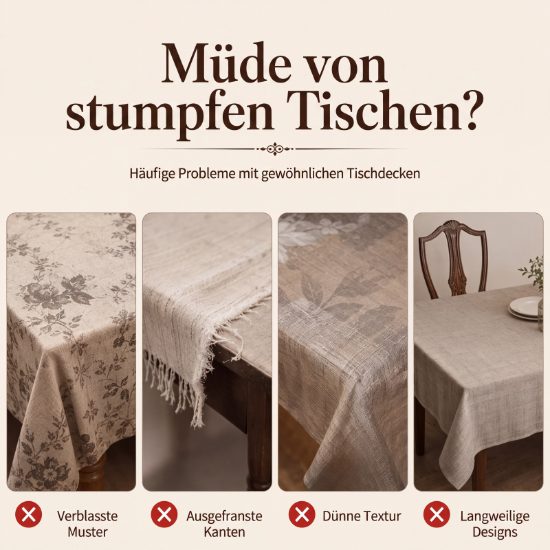🎉 2026 SALE 50% RABATT! 🐓 Tischdecke mit Vintage-Bauernhaus-Hühnermuster – HD-Drucke bleiben farbintensiv, muschelförmige Kanten sorgen für zusätzlichen Charme! ✨