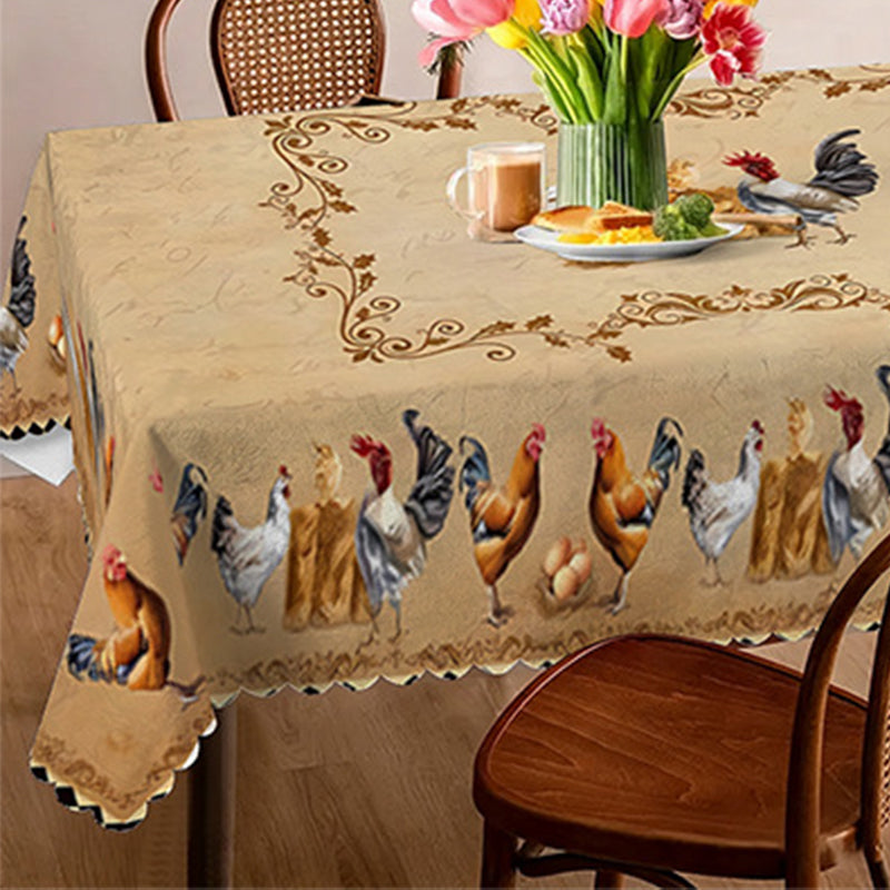 🎉 2026 SALE 50% RABATT! 🐓 Tischdecke mit Vintage-Bauernhaus-Hühnermuster – HD-Drucke bleiben farbintensiv, muschelförmige Kanten sorgen für zusätzlichen Charme! ✨