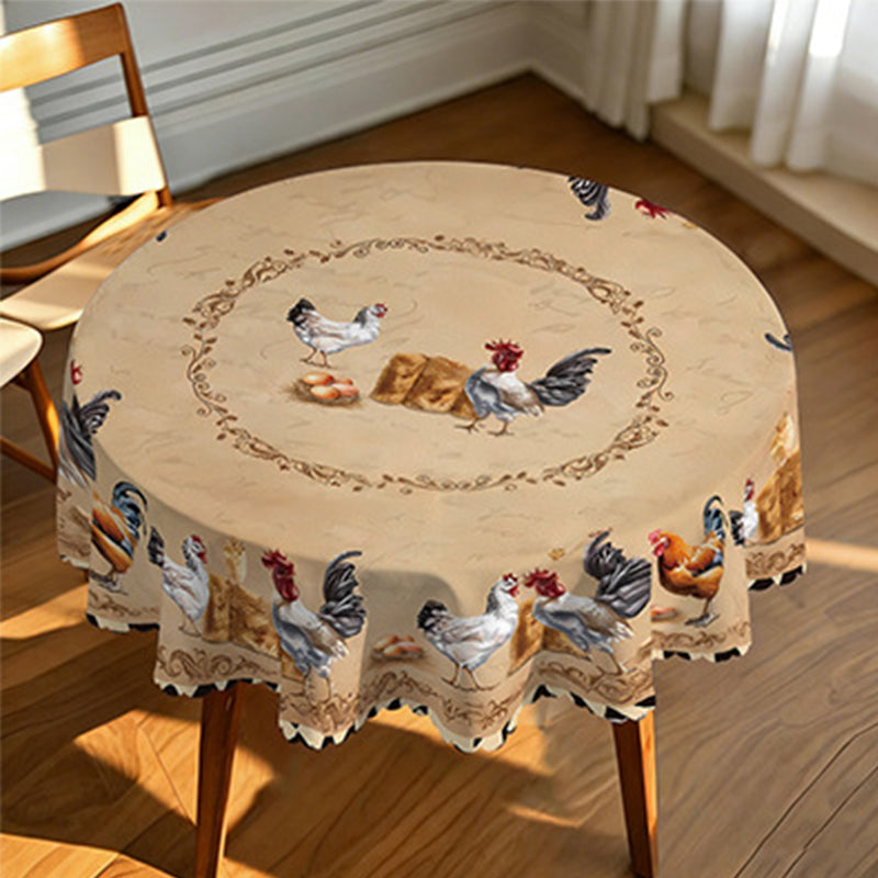 🎉 2026 SALE 50% RABATT! 🐓 Tischdecke mit Vintage-Bauernhaus-Hühnermuster – HD-Drucke bleiben farbintensiv, muschelförmige Kanten sorgen für zusätzlichen Charme! ✨