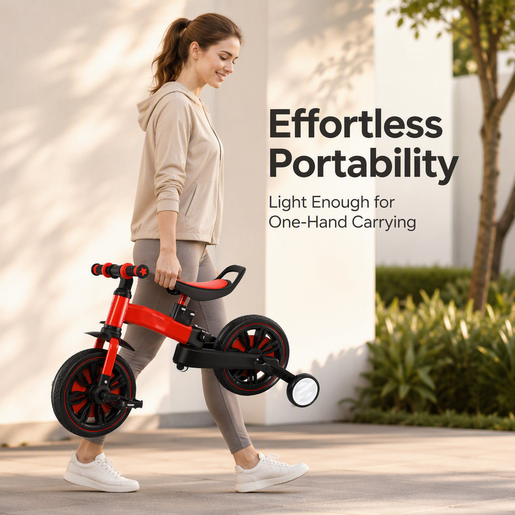 💥 50% Rabatt! 🚲 3-in-1-Kinderdreirad – Kinderwagen, Dreirad & Laufrad. Leicht (2,8 kg) & faltbar. Hochfester Kohlenstoffstahl, EVA-Räder. Für 2–6 Jahre, max. 90 kg. Rot/Blau/Rosa/Gelb 🛡️