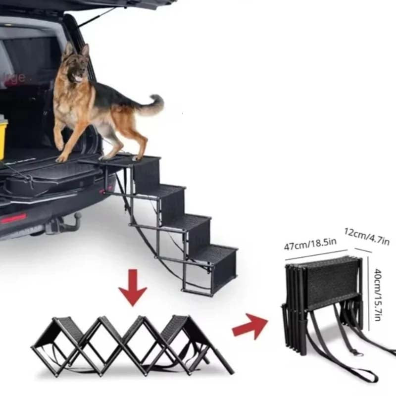 🐕 50% RABATT! 🚗 Tragbare faltbare Hunde-Autotreppe – Rutschfest, robust & kompakt – Perfekt für kleine & ältere Hunde unterwegs ✨