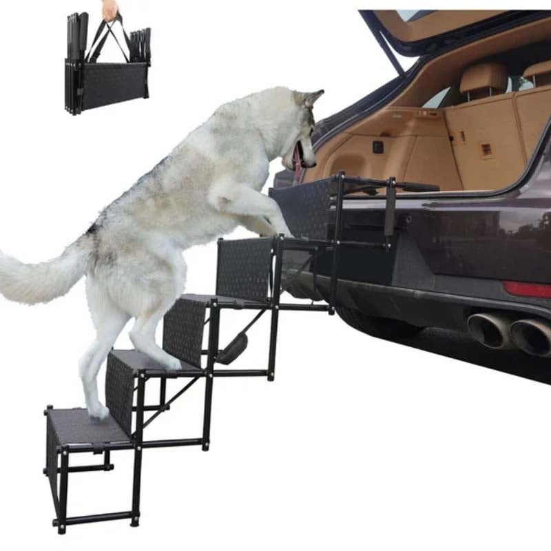 🐕 50% RABATT! 🚗 Tragbare faltbare Hunde-Autotreppe – Rutschfest, robust & kompakt – Perfekt für kleine & ältere Hunde unterwegs ✨