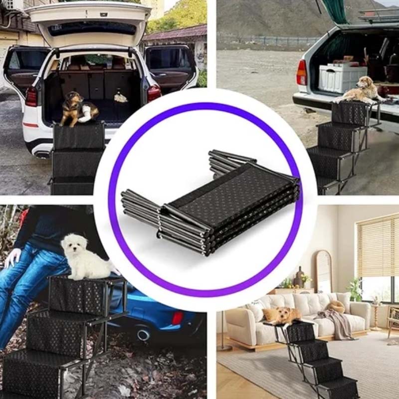 🐕 50% RABATT! 🚗 Tragbare faltbare Hunde-Autotreppe – Rutschfest, robust & kompakt – Perfekt für kleine & ältere Hunde unterwegs ✨