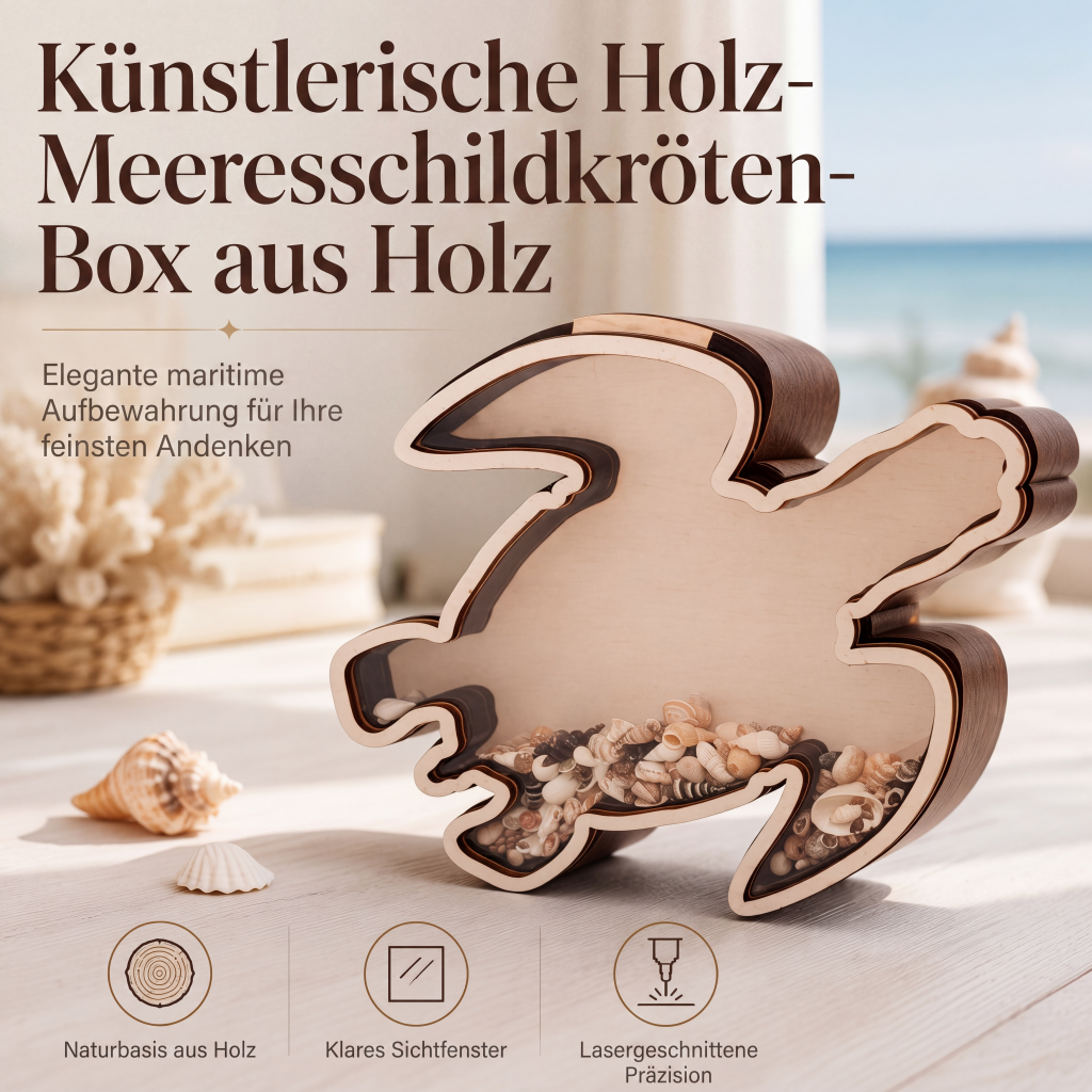 🎉 2026 Sale – Über 14.900 verkauft!🌊 Kreativer Organizer aus Holz in Form eines Meeresschildkrötenpanzers