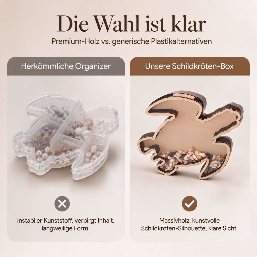 🎉 2026 Sale – Über 14.900 verkauft!🌊 Kreativer Organizer aus Holz in Form eines Meeresschildkrötenpanzers