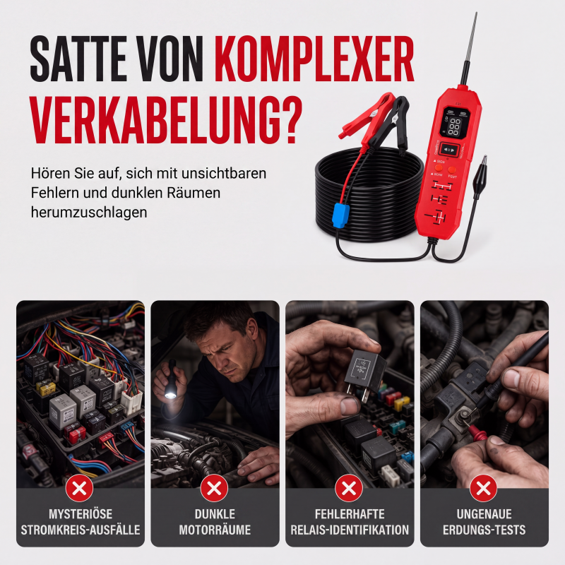 🎉 Sale 2026 – Über 20.500 Mal verkauft!🔌 2-in-1-Kfz-Stromkreis- und Relaistester mit Digitalanzeige ✨