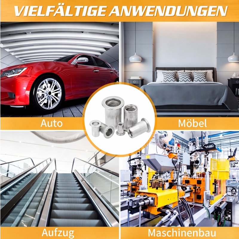 🔩 Sortiment an Rändelnietmuttern