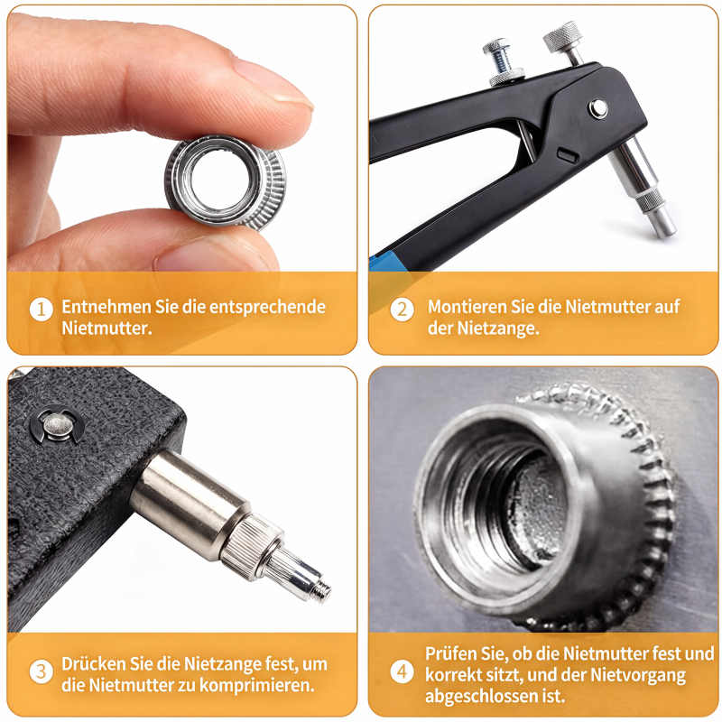 🔩 Sortiment an Rändelnietmuttern