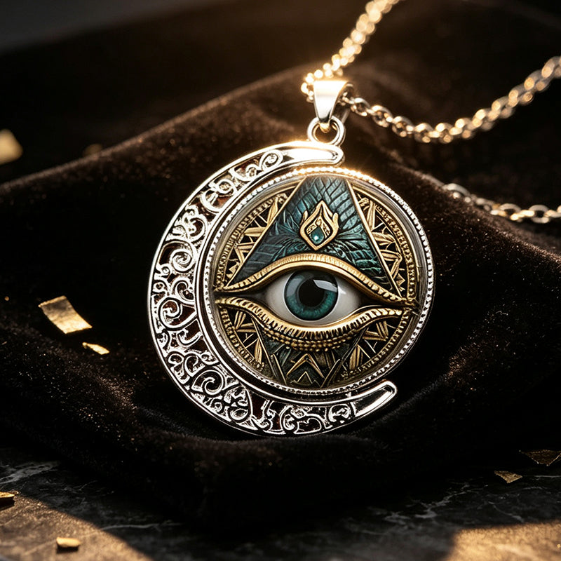 📢📢50 % RABATT !! ⏰👁️ Vintage-Halskette mit Allsehendem-Auge-Anhänger – detailreiches Motiv, aus leichtem Zinklegierung und vielseitig kombinierbar ✨