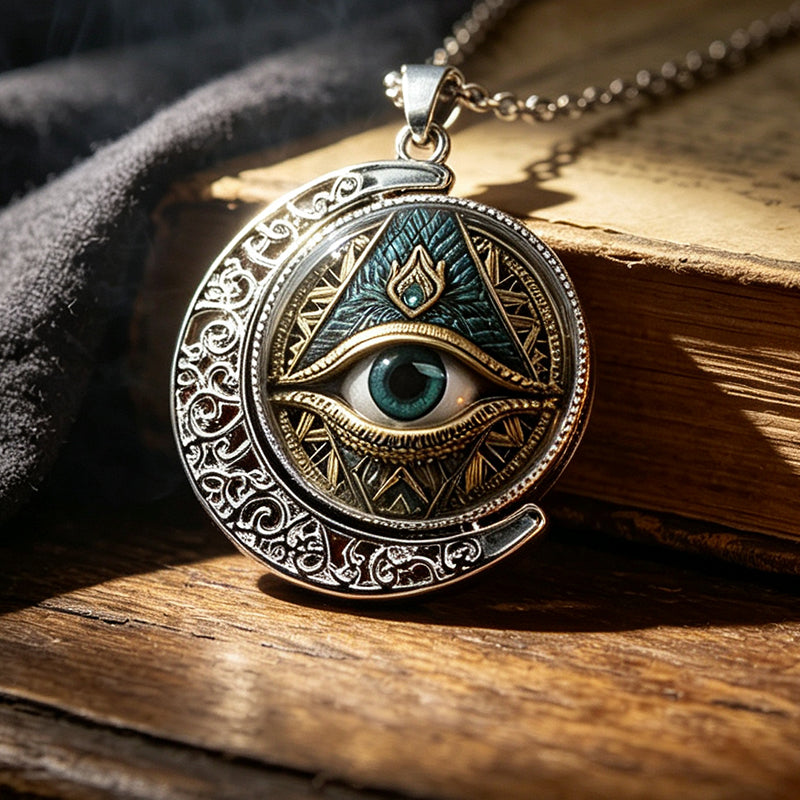 📢📢50 % RABATT !! ⏰👁️ Vintage-Halskette mit Allsehendem-Auge-Anhänger – detailreiches Motiv, aus leichtem Zinklegierung und vielseitig kombinierbar ✨