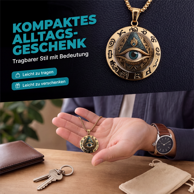 📢📢50 % RABATT !! ⏰👁️ Vintage-Halskette mit Allsehendem-Auge-Anhänger – detailreiches Motiv, aus leichtem Zinklegierung und vielseitig kombinierbar ✨