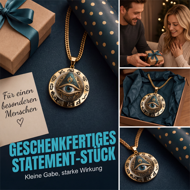 📢📢50 % RABATT !! ⏰👁️ Vintage-Halskette mit Allsehendem-Auge-Anhänger – detailreiches Motiv, aus leichtem Zinklegierung und vielseitig kombinierbar ✨