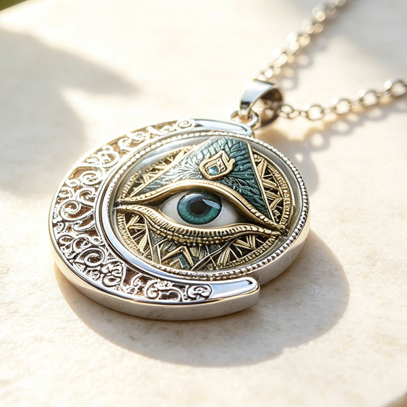📢📢50 % RABATT !! ⏰👁️ Vintage-Halskette mit Allsehendem-Auge-Anhänger – detailreiches Motiv, aus leichtem Zinklegierung und vielseitig kombinierbar ✨