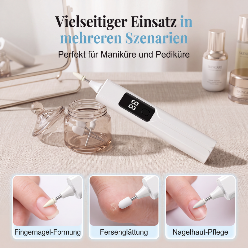 ⏳Zeitlich begrenztes Angebot⏳ 💅 Professionelles elektrisches Nagelfräser-Set – Hornhautentfernung, austauschbare Aufsätze & intelligentes LED-Display ✨