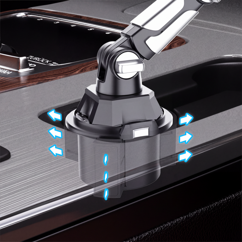 🚗📱Klappbarer Auto-Getränkehalter-Tablethalter – 1080° verstellbarer Handy- und Tabletständer