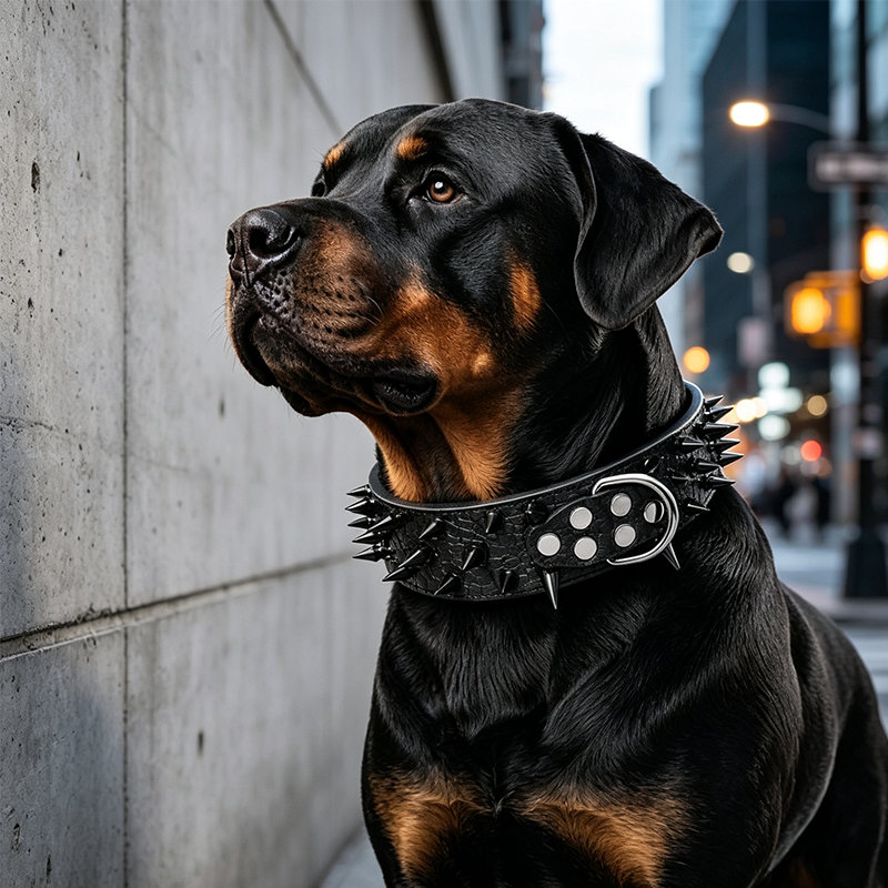 Stachelbesetztes Hundehalsband aus PU-Leder