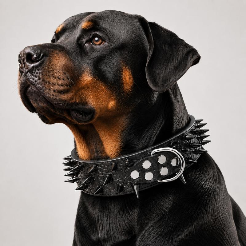 Stachelbesetztes Hundehalsband aus PU-Leder