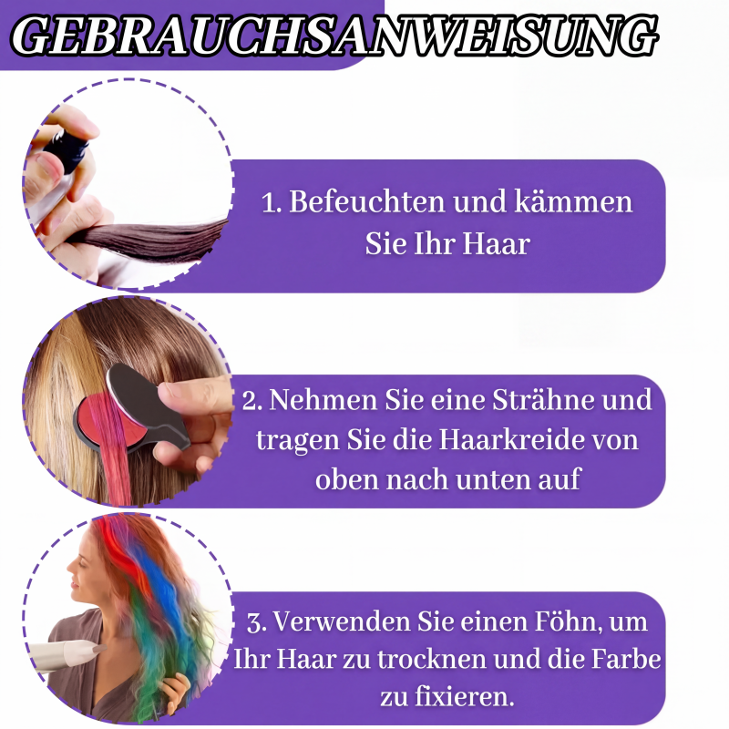 Temporäres Haarkreide-Set für Mädchen