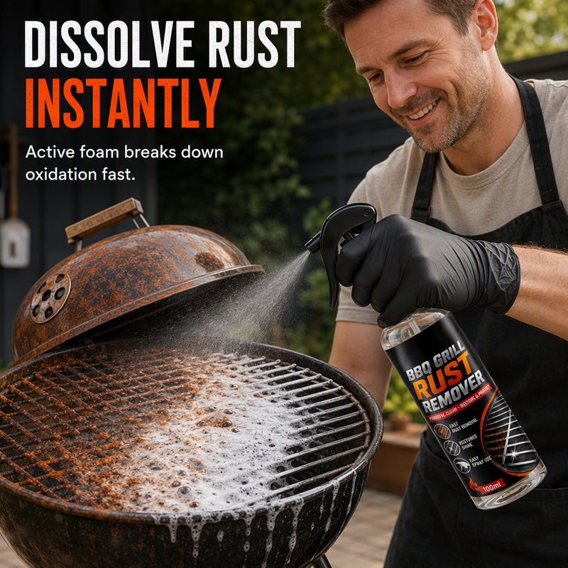 🔥⏰ 2+1 GRATIS nur für kurze Zeit – Grillrost-Rostentferner Spray für die Entfernung von Rost und hartnäckigen Ablagerungen🍖