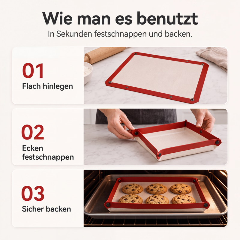 Wiederverwendbare Antihaft-Silikon-Backmatte
