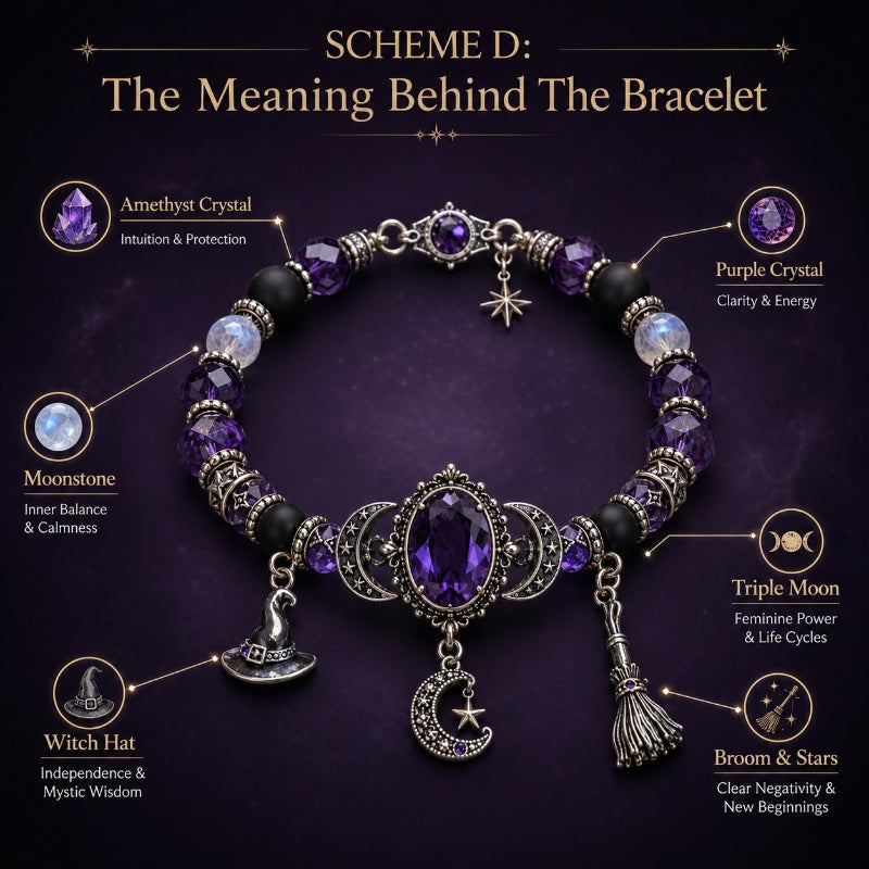 Gothic Purple Rhinestone Halloween Bracelet