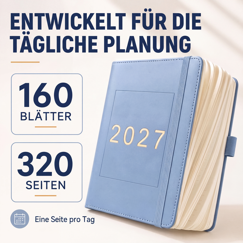 🍃🏆 Sonderpreis am letzten Tag: 9,98 £ ! 📅A5 2027 Tagebuch-Notizbuch mit einer Seite pro Tag ✨