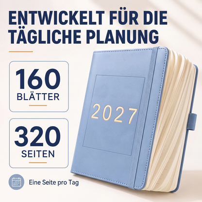 🍃🏆 Sonderpreis am letzten Tag: 9,98 £ ! 📅A5 2027 Tagebuch-Notizbuch mit einer Seite pro Tag ✨
