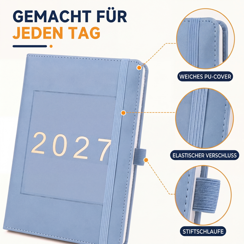 🍃🏆 Sonderpreis am letzten Tag: 9,98 £ ! 📅A5 2027 Tagebuch-Notizbuch mit einer Seite pro Tag ✨